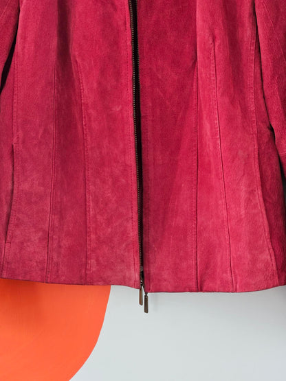 Capture Vintage Red Suede Leather Jacket