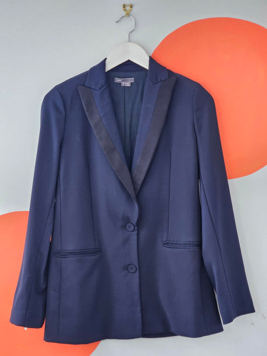 Vince Navy Blazer with Black Lapel