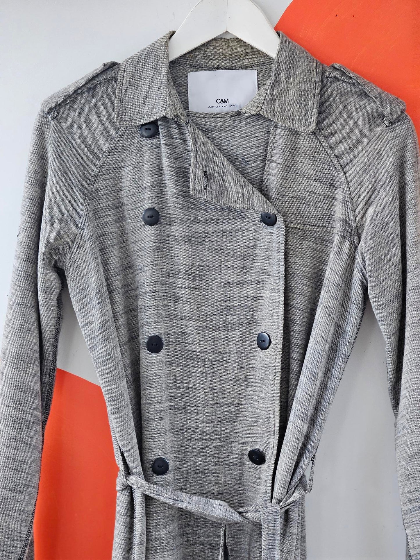Camilla and Marc 'Bonnie & Clyde' Grey Knit Trench Coat