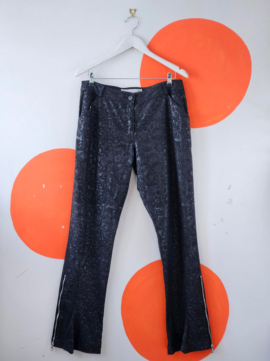 Cooper by Trelise 'Bodgie' Black Paisley Pattern Pants
