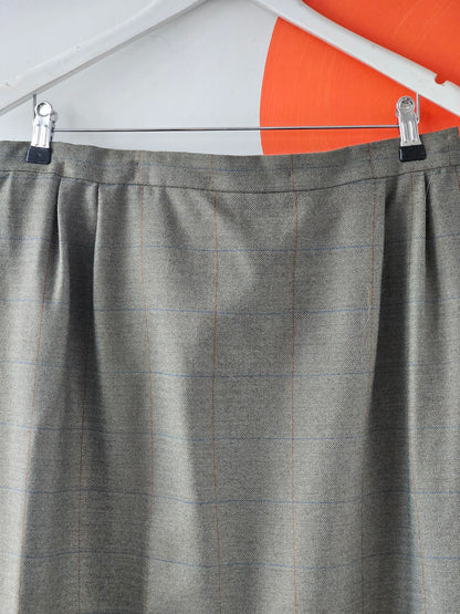 Vintage Green Check Long Skirt