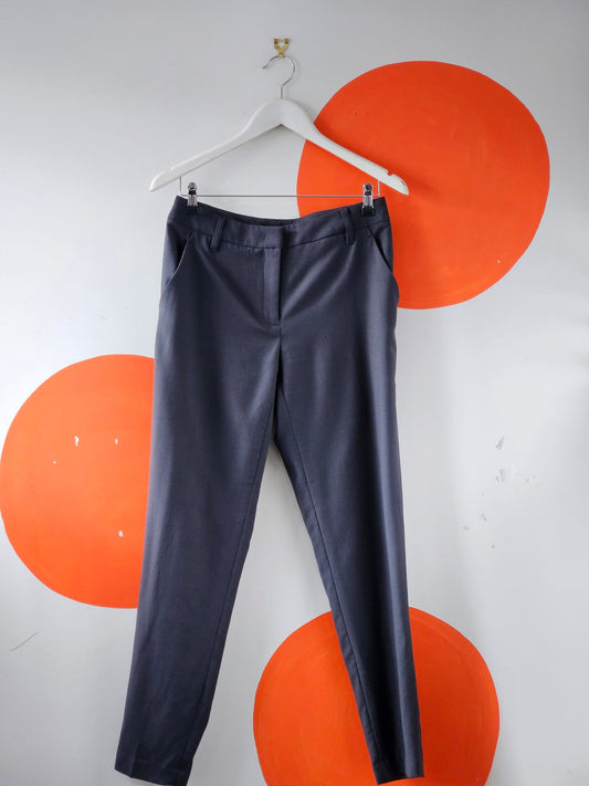 Helen Cherry Grey Wool Trousers