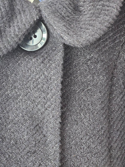 Olive des Olive Black Sparkly Wool & Alpaca Blend Coat