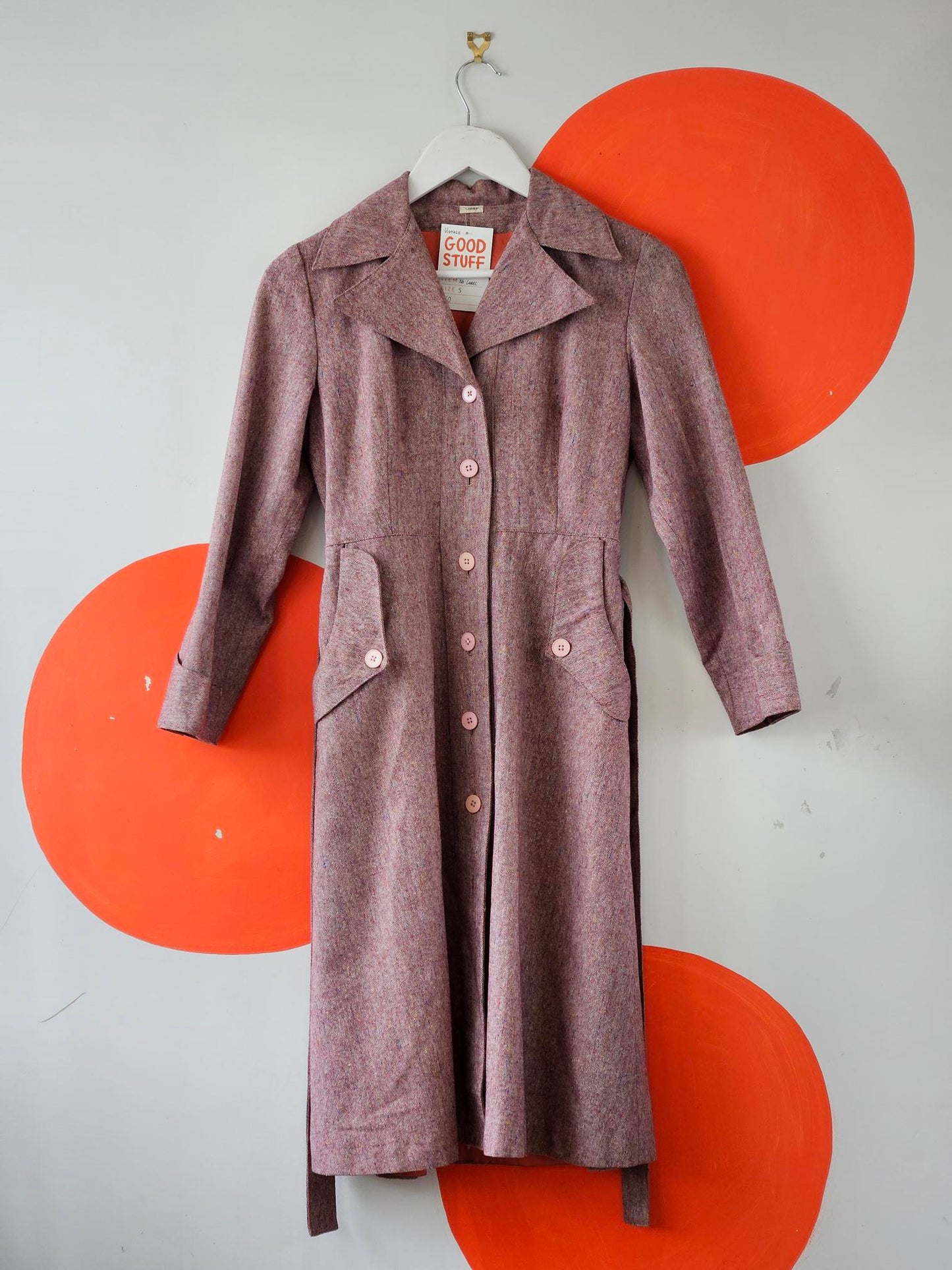Vintage Pink Wool Coat