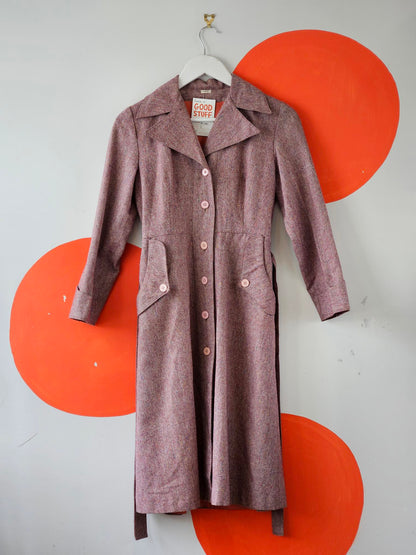 Vintage Pink Wool Coat