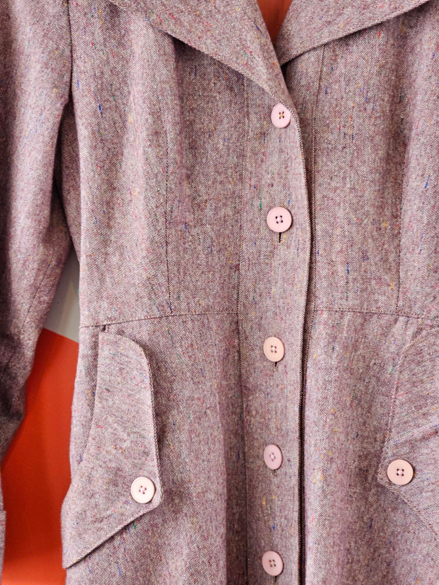 Vintage Pink Wool Coat