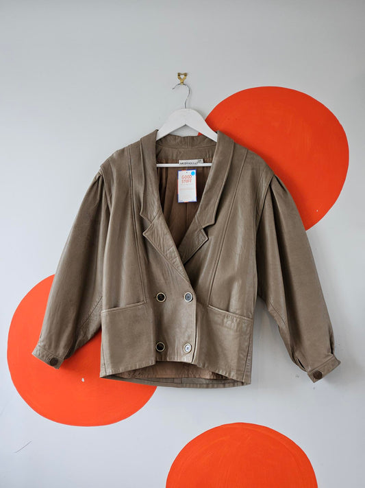 Monarch NZ Vintage Beige Leather Blazer