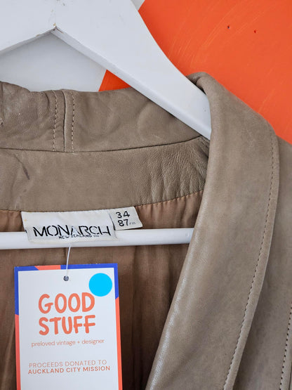 Monarch NZ Vintage Beige Leather Blazer