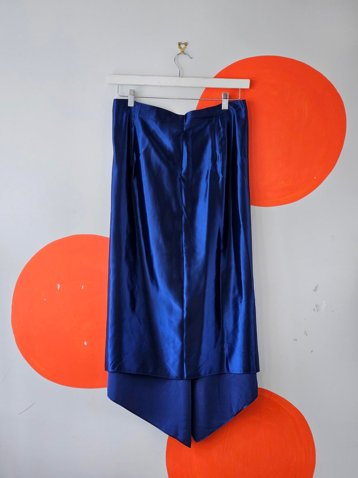 Carla Zampatti Blue Satin Blazer & Skirt Set