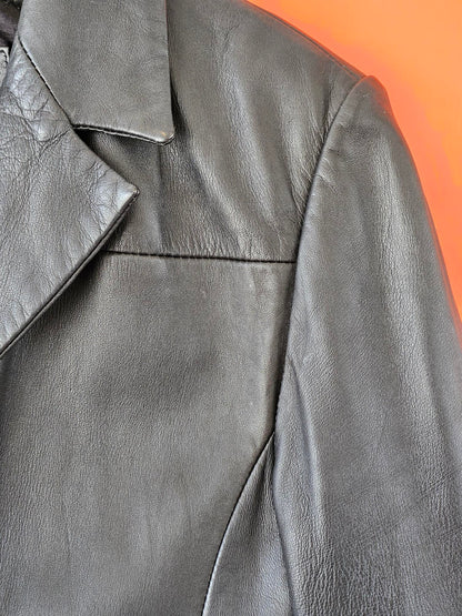 Paddington Leather Black Leather Coat