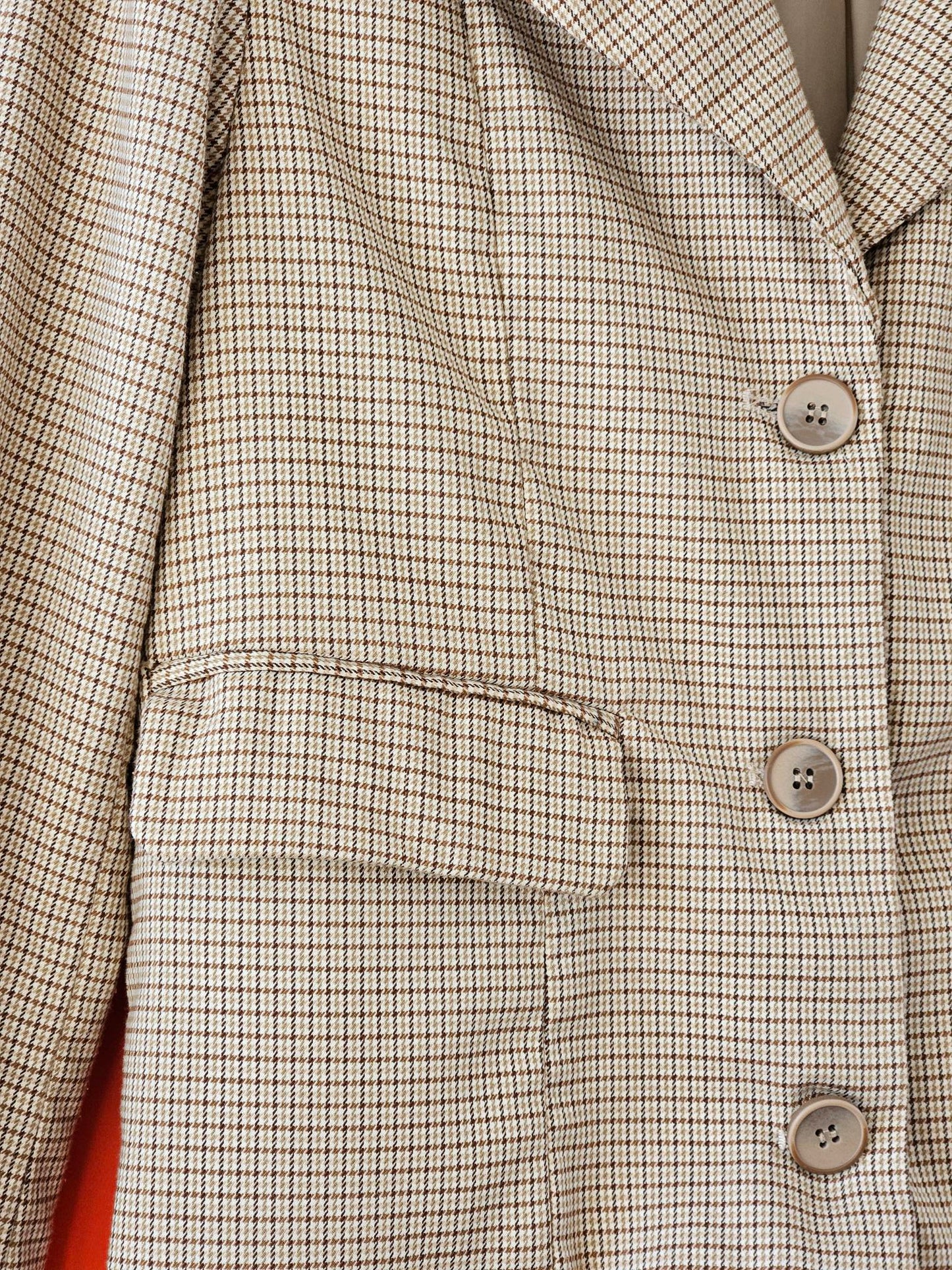 Olivia Beige Plaid Blazer & Shorts Set