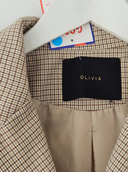 Olivia Beige Plaid Blazer & Shorts Set