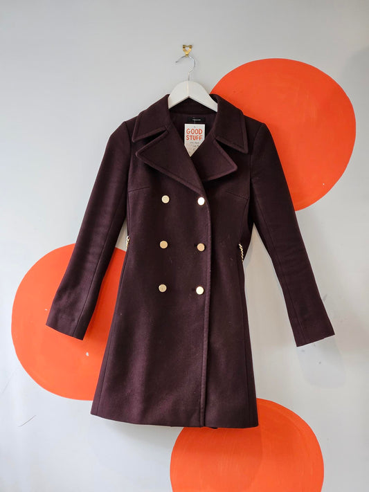 Club Monaco Burgundy Double Breasted Coat