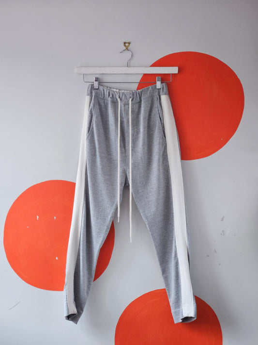 Bassike Grey-White Sweatpants