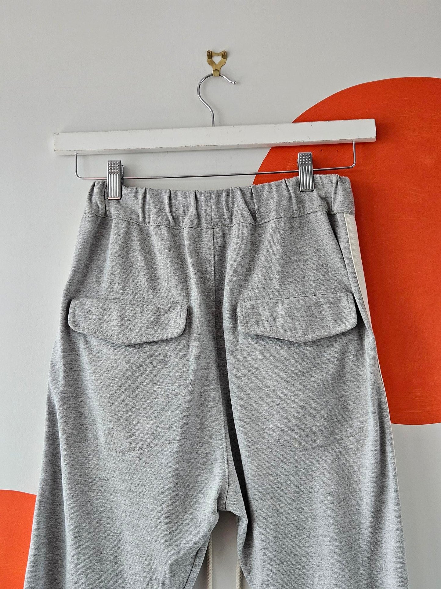 Bassike Grey-White Sweatpants