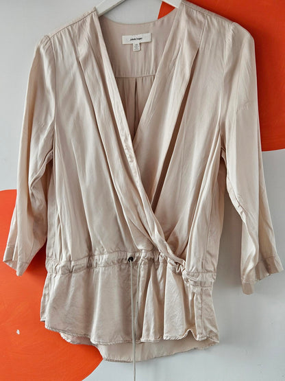 Juliette Hogan Cream Silk Wrap Blouse