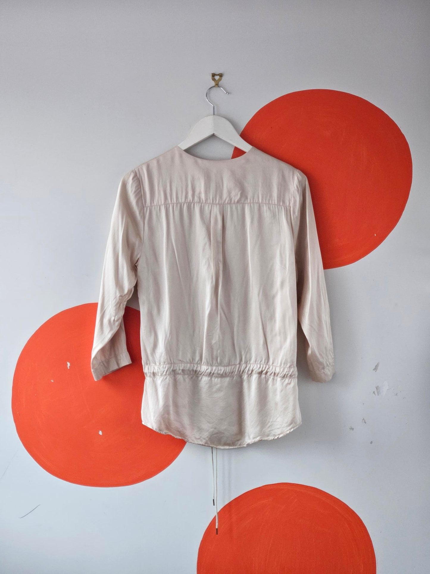 Juliette Hogan Cream Silk Wrap Blouse