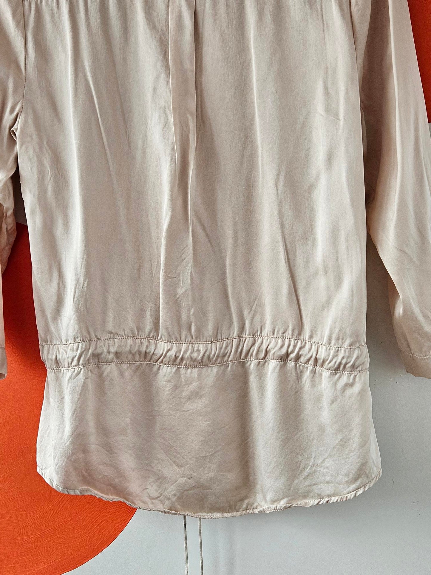 Juliette Hogan Cream Silk Wrap Blouse