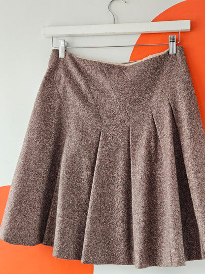 Strenesse Gabriele Strehle Beige Cashgora Blend Pleated Skirt