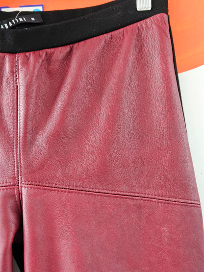 Sabatini Maroon-Black Leather Panel Plants