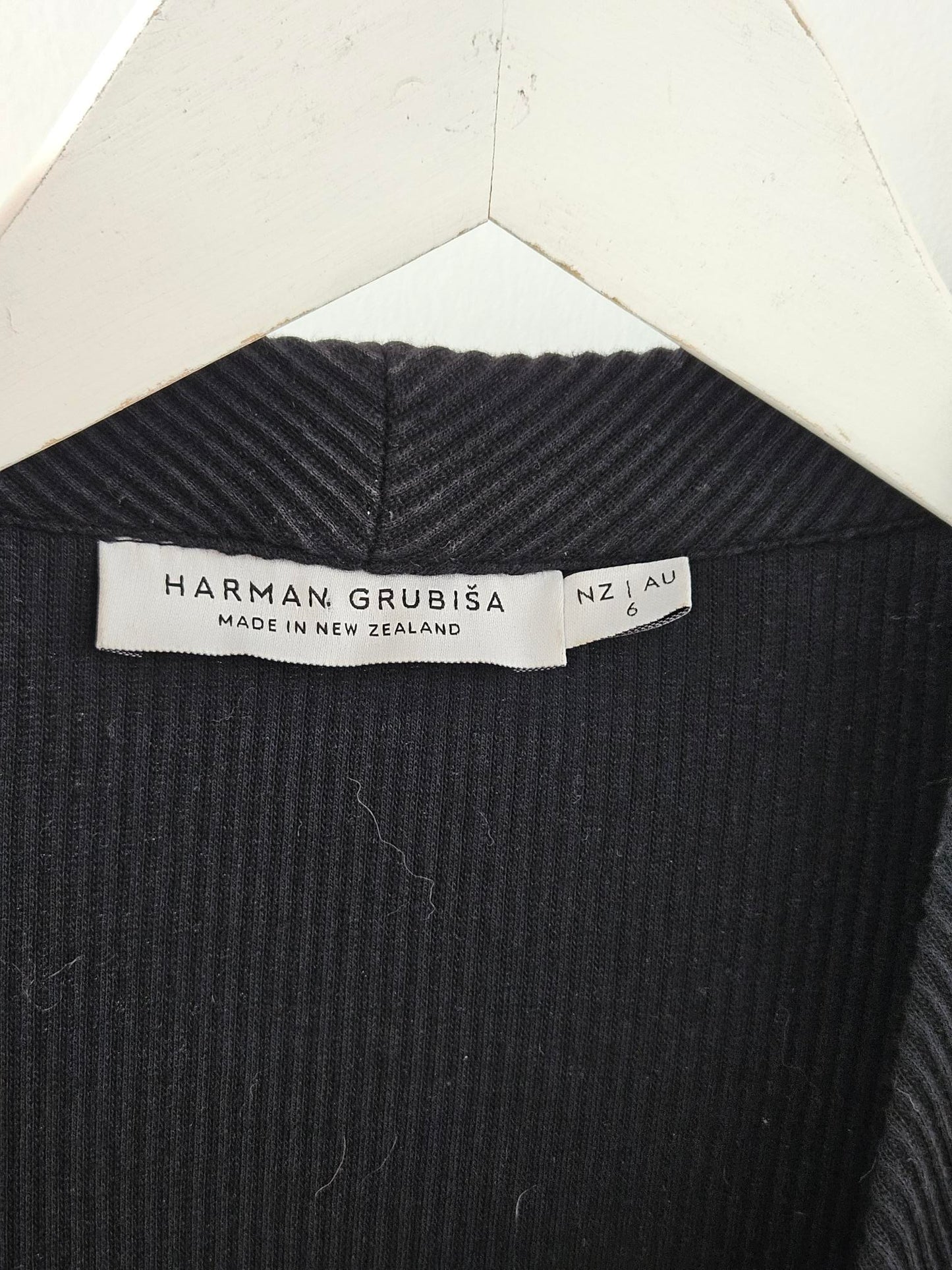 Harman Grubiša Black Rib Knit Zip Cardigan