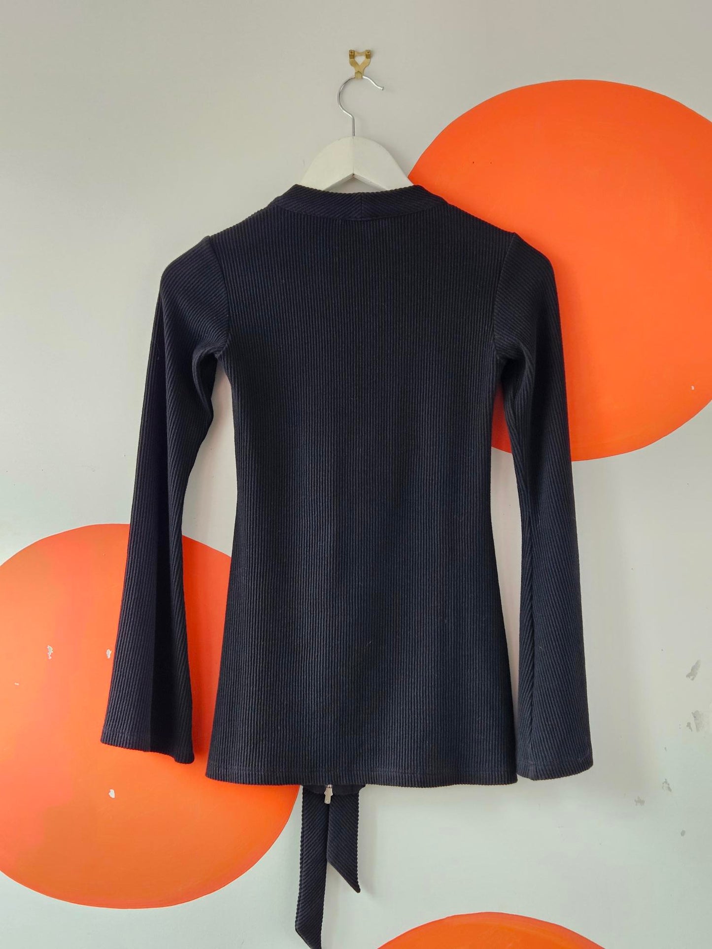 Harman Grubiša Black Rib Knit Zip Cardigan