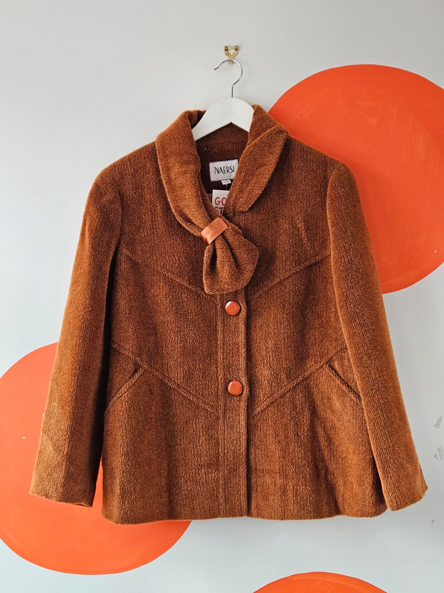 Naersi Brown Alpaca & Wool Coat