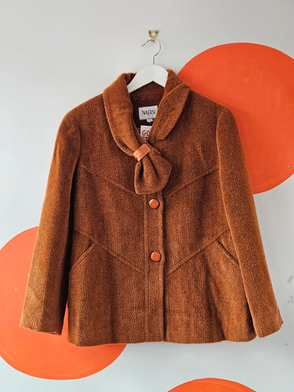 Naersi Brown Alpaca & Wool Coat