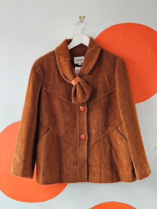 Naersi Brown Alpaca & Wool Coat