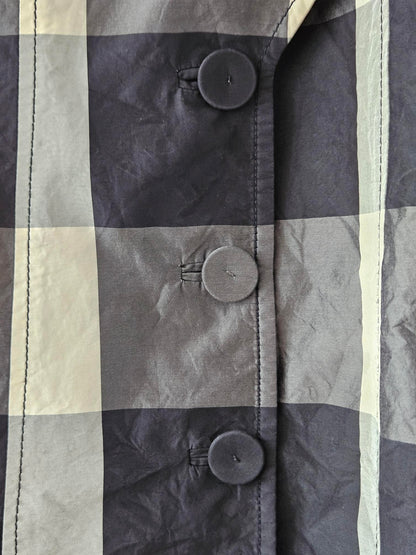 Adrienne Winkelmann Embellished Black-Cream Check Coat