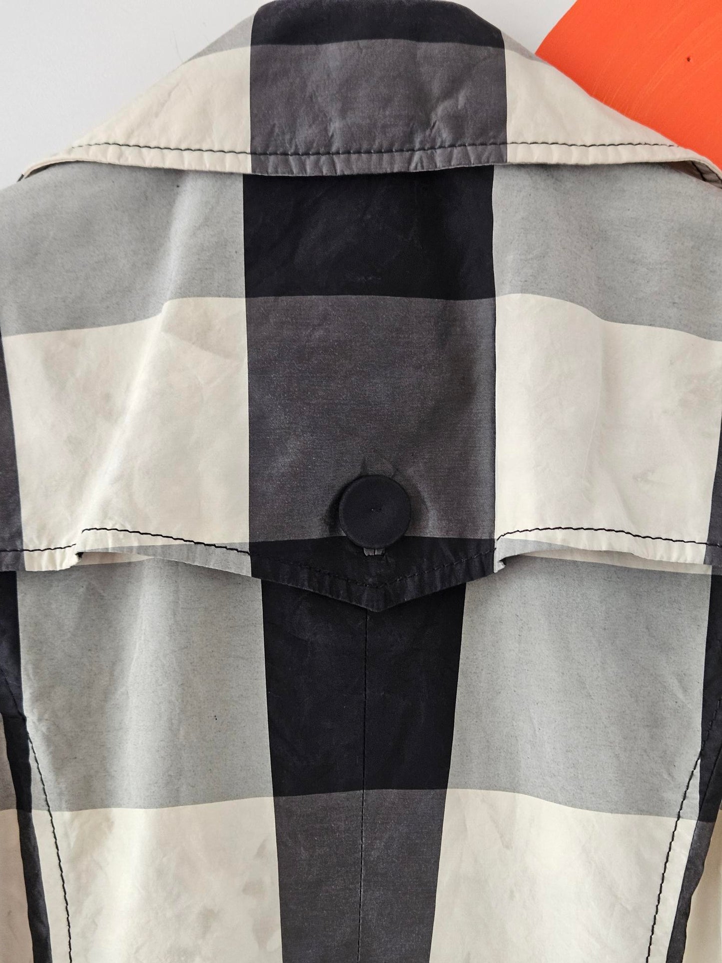 Adrienne Winkelmann Embellished Black-Cream Check Coat