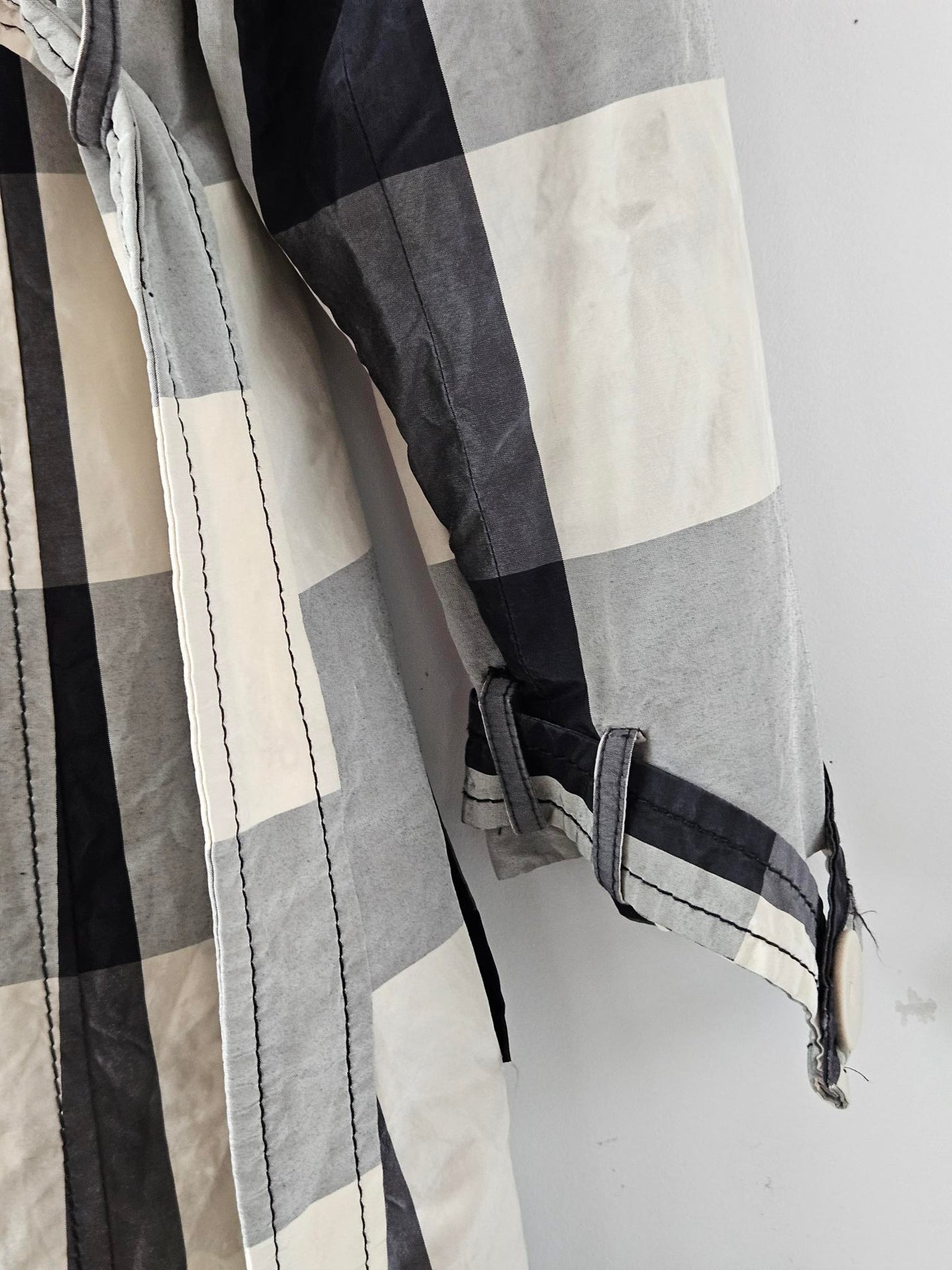 Adrienne Winkelmann Embellished Black-Cream Check Coat