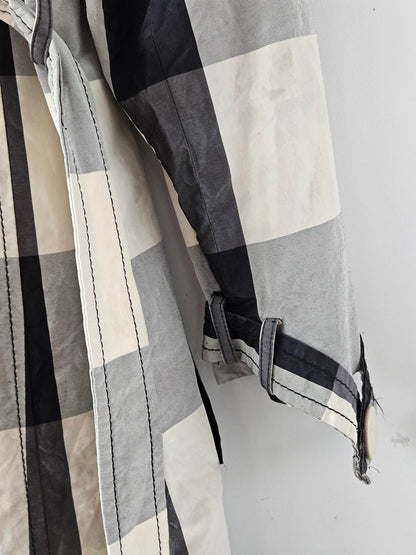 Adrienne Winkelmann Embellished Black-Cream Check Coat