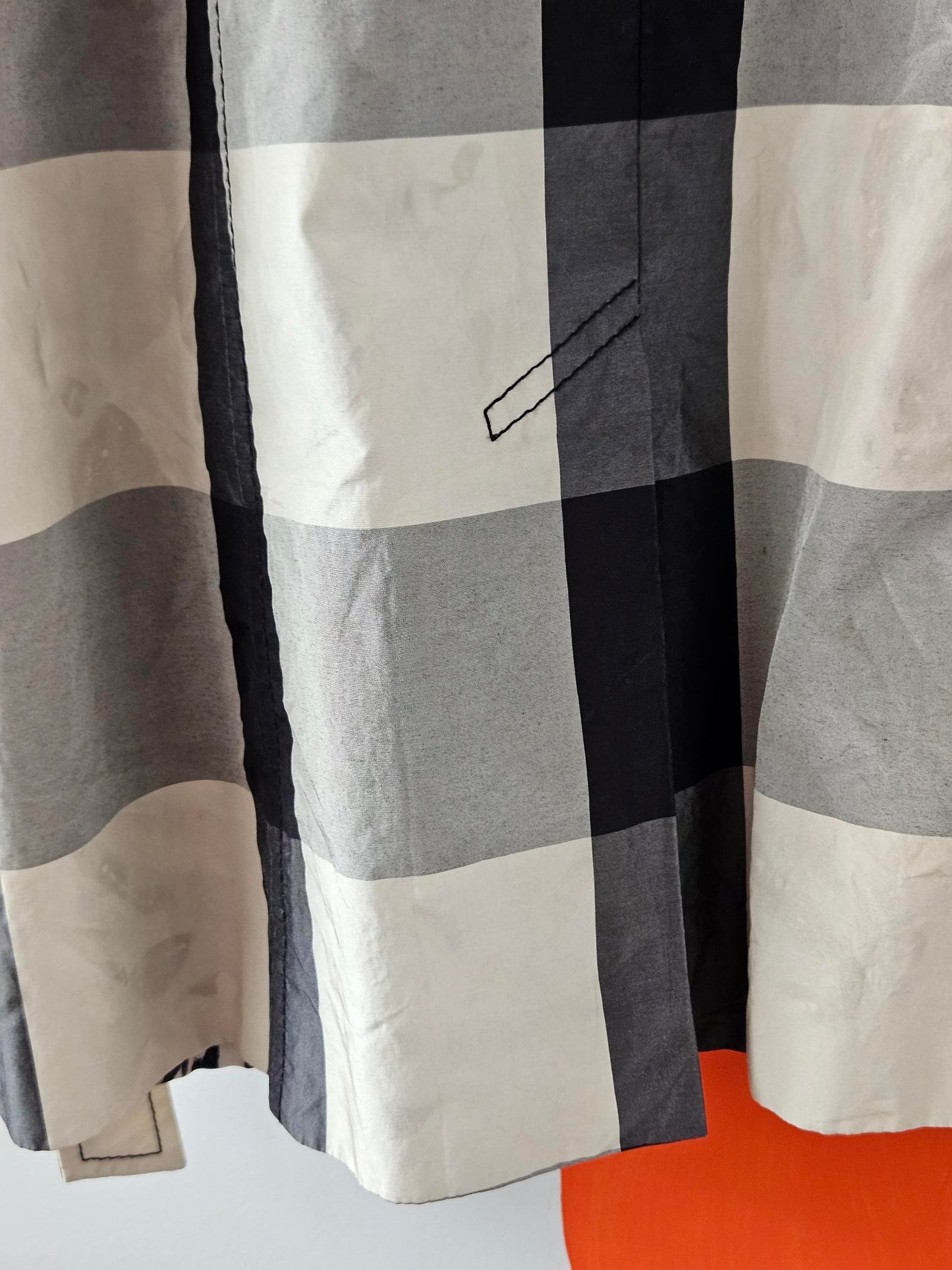 Adrienne Winkelmann Embellished Black-Cream Check Coat