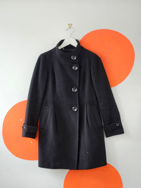 CC Club Vintage Black Wool & Angora Blend Coat