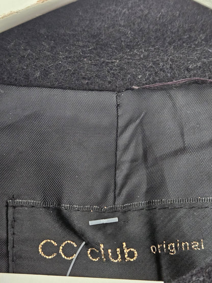 CC Club Vintage Black Wool & Angora Blend Coat