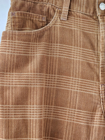 Supreme Fw14 Brown Plaid Corduroy Trousers