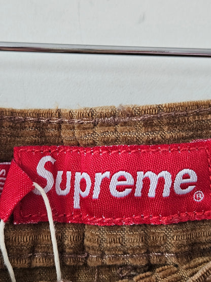 Supreme Fw14 Brown Plaid Corduroy Trousers