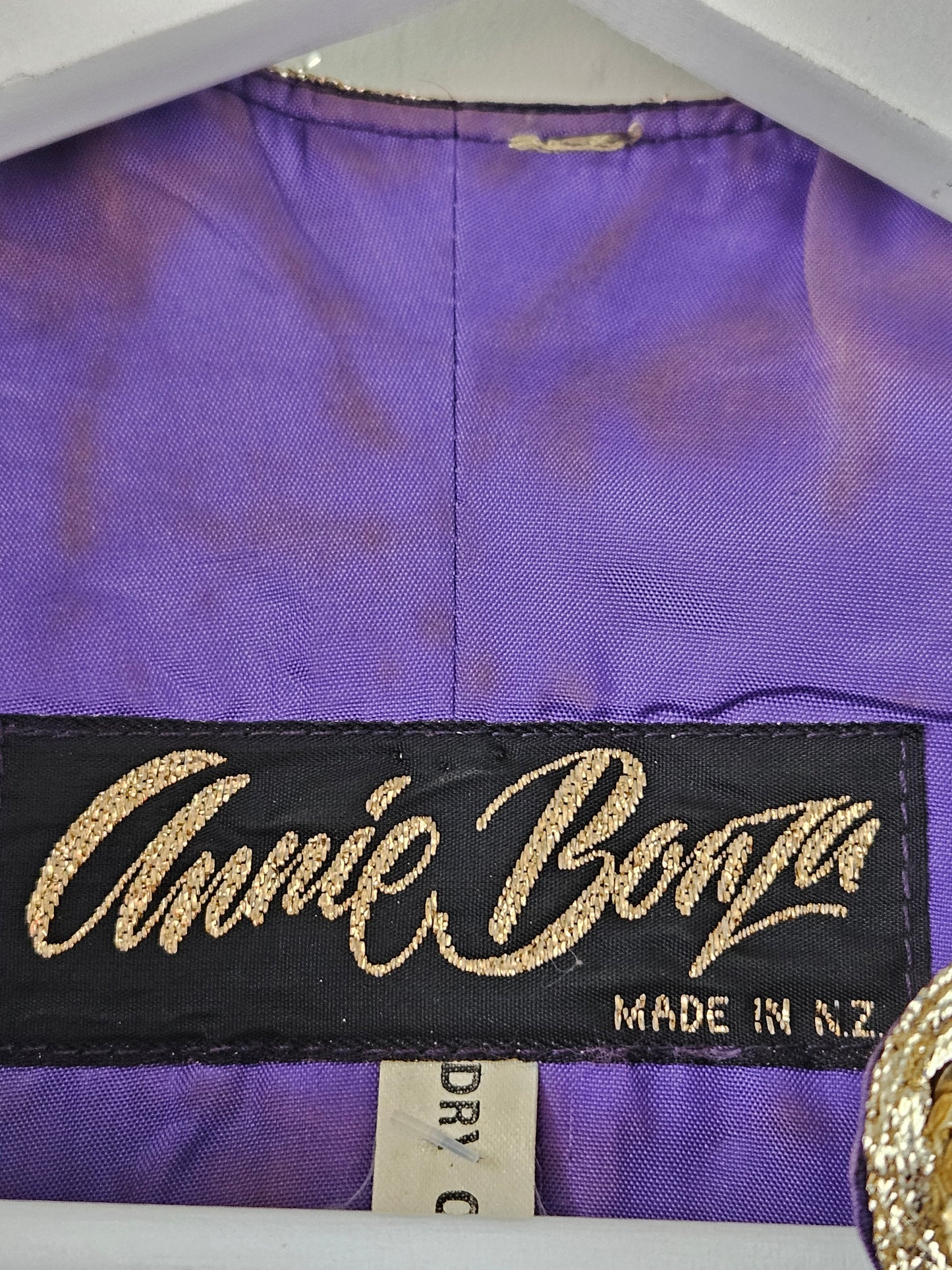 Annie Bonza NZ Vintage Navy-Gold Embellished Dress