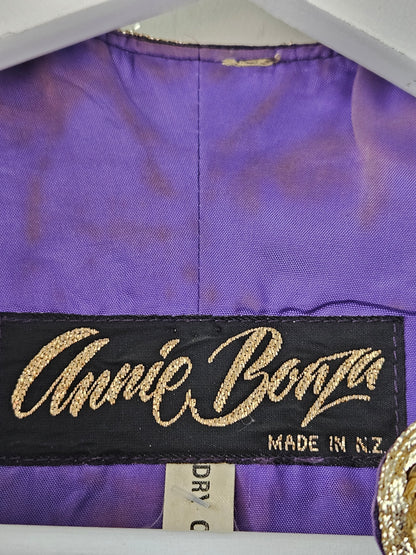 Annie Bonza NZ Vintage Navy-Gold Embellished Dress