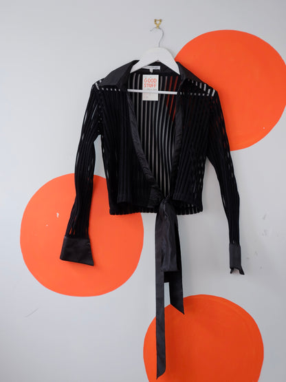 Studio de Compagnie Y2K Black Sparkly Rib Blouse
