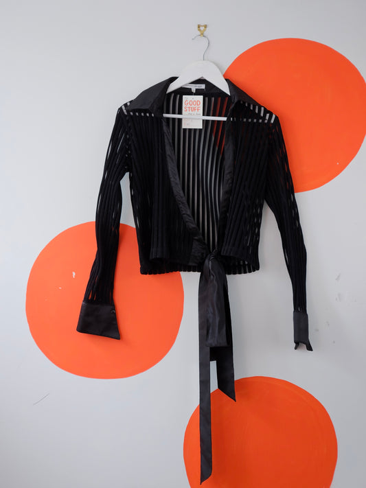 Studio de Compagnie Y2K Black Sparkly Rib Blouse