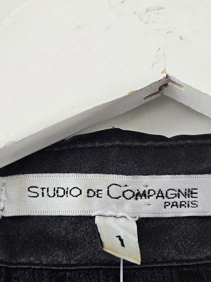 Studio de Compagnie Y2K Black Sparkly Rib Blouse