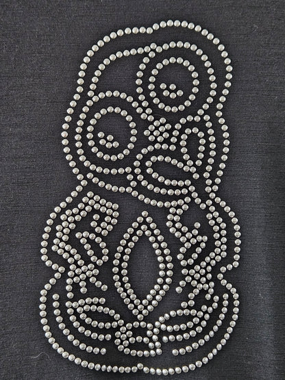 Workshop Black Embellished Tiki Wool Knit Top