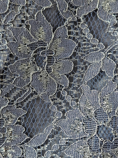 Crimson by Lawrence Kurtz Vintage Grey-Blue Sparkly Lace Tank