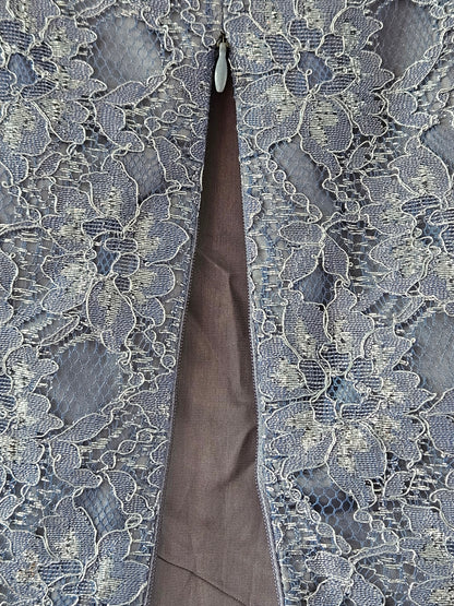 Crimson by Lawrence Kurtz Vintage Grey-Blue Sparkly Lace Tank