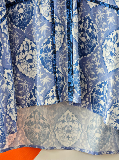 Verge Blue-White Pattern Blouse