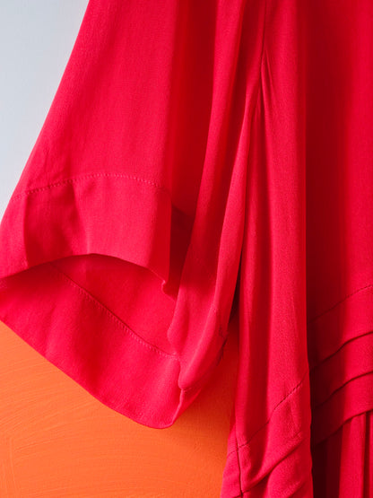 Curate Trelise Cooper 'Sheer Power' Red Flowy Blouse Top