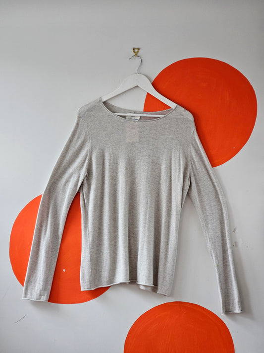 Jhl By Juliette Hogan Grey Cashmere Blend Knit Top