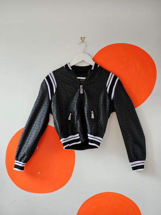 Guess Monogram Print Varsity Jacket